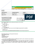 Quadratic Equation and Its Solutions: Examples