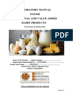 Laboratory Manual FOT440 Traditional and Value Added Dairy Products