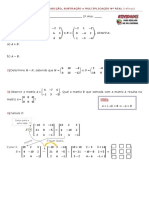 26 Exercícios Matrizes Adição Subtração Multiplicação Número Real Reforço 08122020