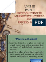 Introduction To Market Structures AND Pricing Policies