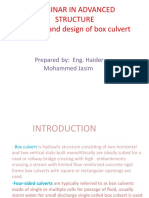 Seminar in Advanced Structure Analysis and Design of Box Culvert