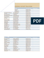 Wedding Guest Tracker: Name Street Address City, ST ZIP Code Number in Party