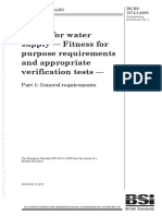 (BS EN 1074-1 - 2000) - Valves For Water Supply. Fitness For Purpose Requirements and Appropriate Verification Tests. General Requirements