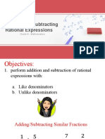 Adding and Subtracting Rational Expressions