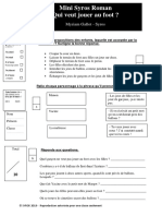 Fiche de Lecture Qui Veut Jouer Au Foot