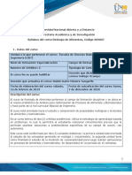 Syllabus de Curso Reologia de Alimentos