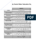 Alternative Shaly Sands Water Saturation Equations Comparison