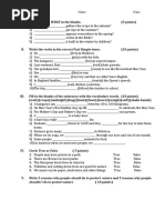 Unit 3 Test 5th Form 2021