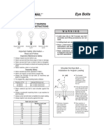 Eye Bolts: Forged Eye Bolt Warning and Application Instructions