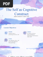 The Self As Cognitive Construct: Xides Leonore P. Conwi, LPT