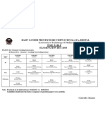 B.E. First Semester 2011 Time Table