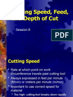 Cutting Speed, Feed, and Depth of Cut: Session 8