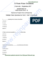 OCY751 Waste Water Treatment MCQ Unit 1 To 5