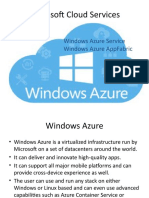 Microsoft Cloud Services: Windows Azure Service Windows Azure Appfabric