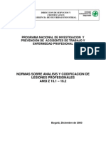 Ansi - Z16.1 Analisis y Codificacion Lesiones