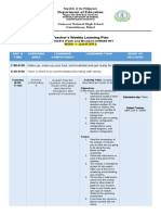 Department of Education: Teacher's Weekly Learning Plan