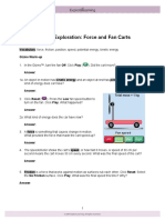 Student Exploration: Force and Fan Carts