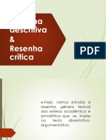 Texto Argumentativo - Resenha Crítica