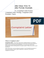 Letter To Complaint