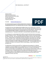 PRRD Letter To BC EAO Re: Site C Truck Hauling Application