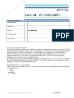 Transition Checklist - ISO 9001 - 2015 Español