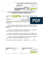 FT-SST-002 Formato Asignación Responsable Del SG-SST