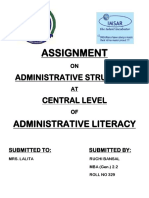 Administrative Structure at Central Level in India