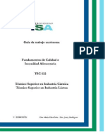 Grupo - TSC-132. Fundamentos de Calidad e Inocuidad Alimentaria