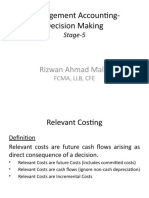 Management Accounting-Relevant Costing