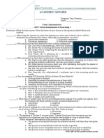 Educ 106A Assessment of Learning FINAL EXAM