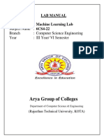 6CS4 22 Machine Learning Lab Manual