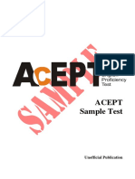 Acept Sample Test: Unofficial Publication