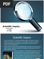 Scientific Inquiry: Science Class 7 Grade Ms. Artigas