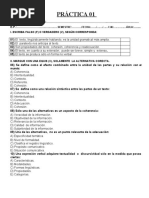 Práctica 01: I. Escriba Falso (F) O Verdadero (V), Según Corresponda