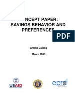 Concept Paper Saving Behavior and Preferences