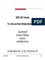 ISSCC 2021 Tutorials T11: Ultra-Low Power Wireless Receiver Design