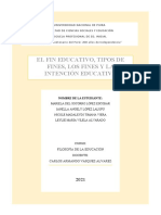 EL Fin Educativo, Tipos de Fines, Los Fines y La Intención Educativa