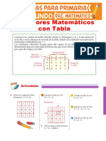 Operadores Numéricos Con Tabla para Segundo de Primaria