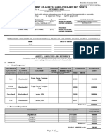 Sworn Statement of Assets, Liabilities and Net Worth