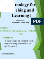 Technology For Teaching and Learning1: Prepared By: Carmelita L. Dasalla, LPT