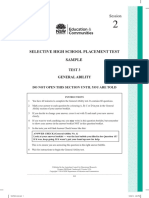 Selective High School Placement Test: Session