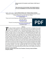 Probability Cluster Analysis of Investors' Investment Risk in Small and Medium Scale Enterprises in South-Western Nigeria