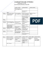 The International University of Scholars: Department of CSE Term Final Examination, Fall 2020