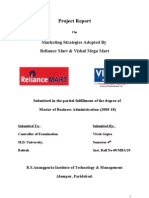 Project Report: Marketing Strategies Adopted by Reliance Mart & Vishal Mega Mart