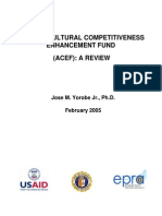 The Agricultural Competitiveness Enhancement Fund (Acef) A Review