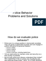 Police Behavior Problems and Solutions