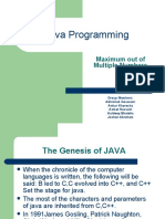 Java Programming: Maximum Out of Multiple Numbers