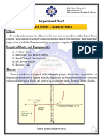 Experiment No.5 Zener Diode Characteristics: Object