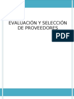 Evaluación y Selección de Proveedores