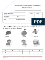 Mid-Term Exam For Family and Friends 1 LEVEL E1C (9-10)